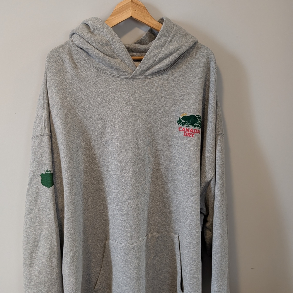 Roots Gray Hoodie with Green and Red Accents